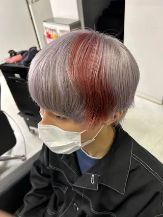 ショート カラー パーマ ヘアアレンジ メンズ 🔥メンズ特化渡辺 🔥ブリーチカラーのヘアスタイル