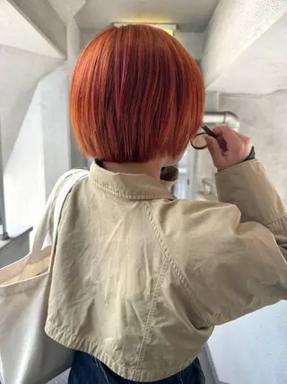 カラー ブリーチカラー🎀 韓国風/寺門美優のヘアスタイル