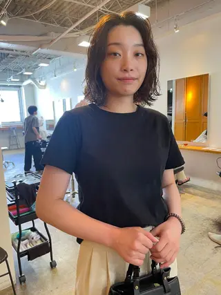 ミディアム カラー パーマ レイヤー/似合わせ TAKUYAのヘアスタイル