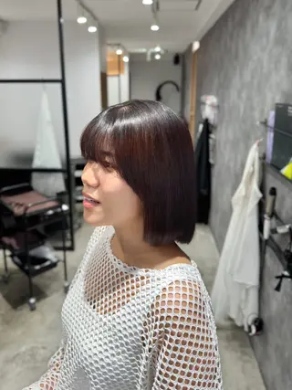 ミディアム ツヤツヤ縮毛矯正 /美髪カラー　小山のヘアスタイル