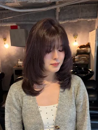 セミロング カラー 🩶mana🩶艶髪 /カラーオンカラーのヘアスタイル