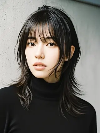 セミロング ウルフカット 811 大阪梅田 ウルフのヘアスタイル