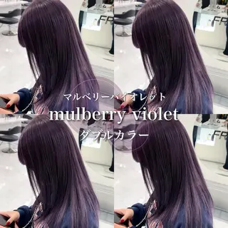 セミロング カラー 🩵色落ち可愛い 寒色カラー🩵のヘアスタイル