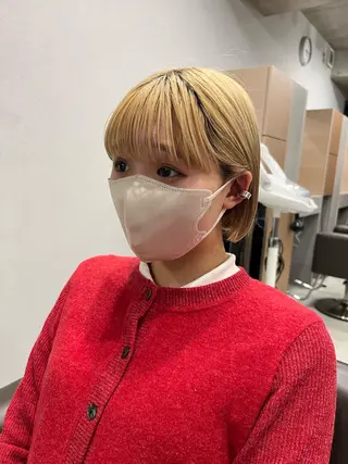 ショート カラー ボブパーマコテ巻き風 パーマNo1深江秀平のヘアスタイル