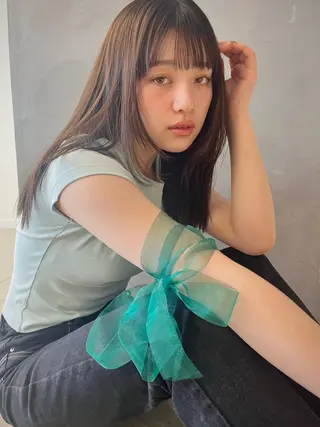 セミロング 髪質改善・水素カラー ARIA（ému）のヘアスタイル