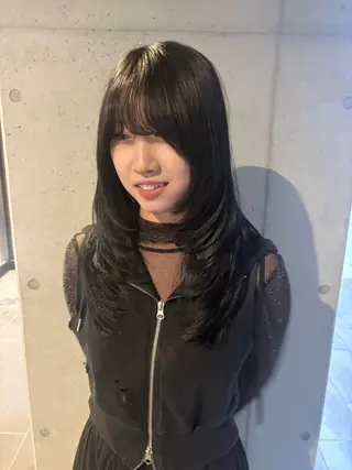 セミロング カラー 韓国レイヤー/柔らか カラー/RIN🎀のヘアスタイル