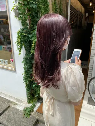 セミロング カラー 吉田 光佑のヘアスタイル