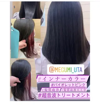 セミロング カラー パーマ ヘアアレンジ メンズ キッズ MEGUMI megumiのヘアスタイル