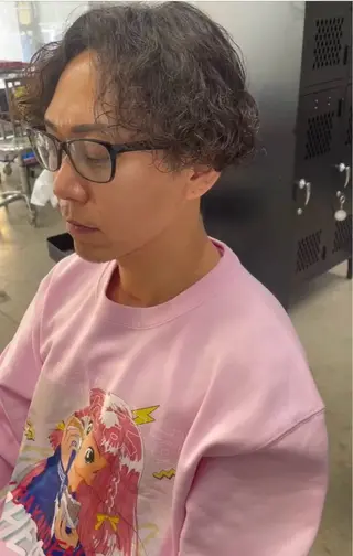 ミディアム パーマ メンズ メンズ専門サロン wokeのヘアスタイル