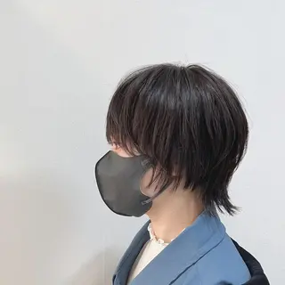ショート ハッシュ・ウルフ🐺 小顔レイヤー松山直史のヘアスタイル