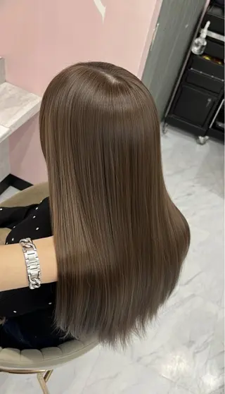 ロング カラー レイヤー/髪質改善 縮毛/ハッシュカットのヘアスタイル