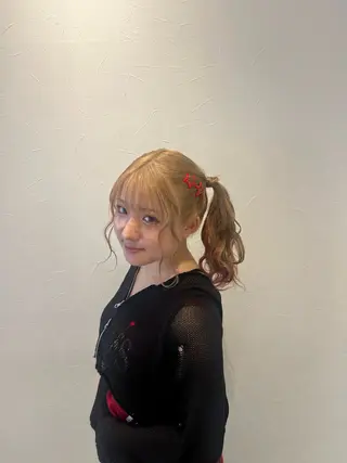セミロング ヘアアレンジ ふわモテ/艶カラー yuki♡♡のヘアスタイル