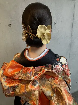 ミディアム ヘアアレンジ 勝野 麻美のヘアスタイル