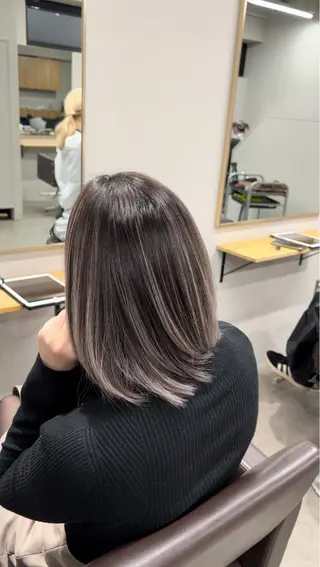 ミディアム カラー バレイヤージュ /ハイライト/もときのヘアスタイル