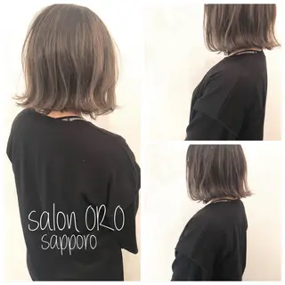 ミディアム カラー 平川 友希子のヘアスタイル