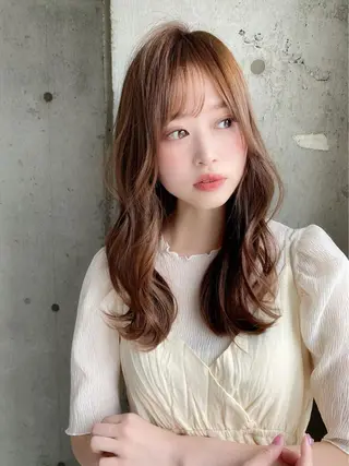 セミロング 韓国風ヘア✻透明感 カラー✻yukaのヘアスタイル