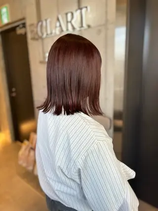 ミディアム カラー 【完全個室】髪質改善 暖色カラー/山崎唯奈のヘアスタイル