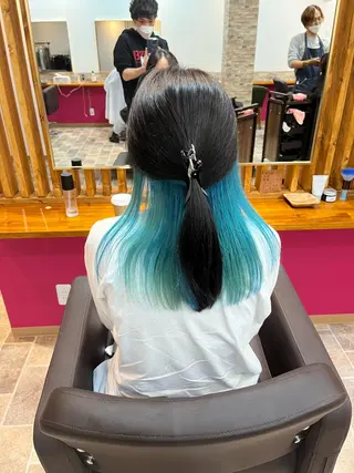 ミディアム カラー ヘアカラー&縮毛矯正 STAR☆RIVERのヘアスタイル