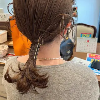 セミロング ヘアアレンジ サソウ ユリエ🥥のヘアスタイル