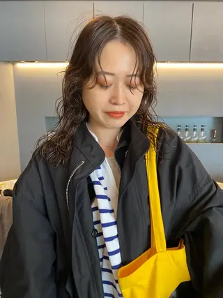 ミディアム パーマ 砂原 ひよりのヘアスタイル