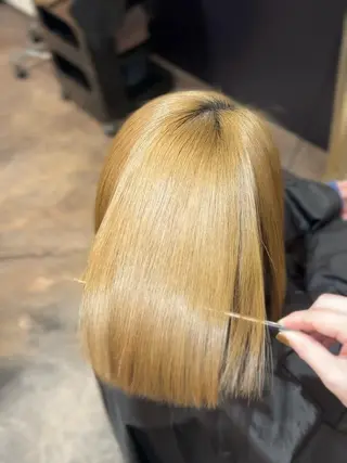 ミディアム 店長 ハイトーン× 髪質改善/舘野 涼太のヘアスタイル