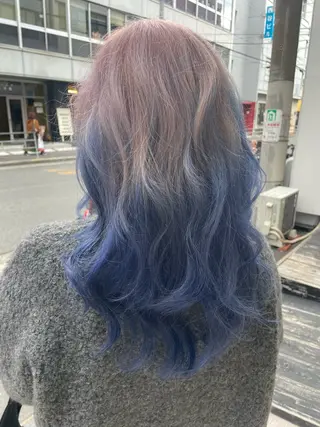ミディアム カラー NINE+/代表 ブリーチ特化型サロンのヘアスタイル