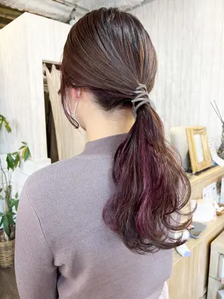 セミロング 初めてでも失敗しない 透明感カラー　Miiのヘアスタイル