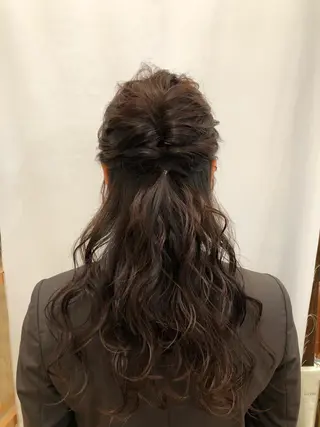 セミロング カラー パーマ ヘアアレンジ 暖色ボブ 🍊rikakoのヘアスタイル
