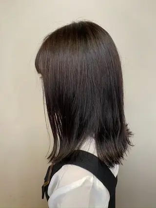 ミディアム カラー オーガニックカラー/ 髪質改善/暗髪/ボブのヘアスタイル