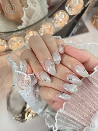 ネイル 23時まで❤︎韓国、 ワンホンネイルのネイルデザイン