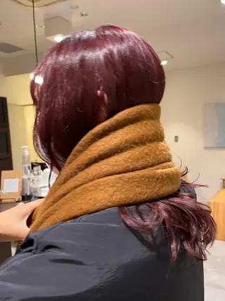 セミロング カラー ヘアアレンジ HOM chisaのヘアスタイル