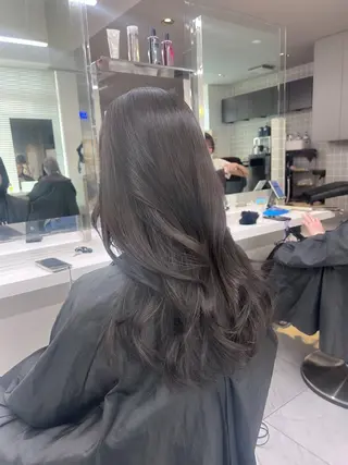 ロング カラー パーマ ヘアアレンジ メンズ キッズ ブリーチなしカラー/ ブラウン/レイヤーのヘアスタイル