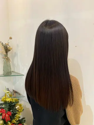 ロング カラー ブリーチしない暖色 カラー🥀杉 優菜のヘアスタイル