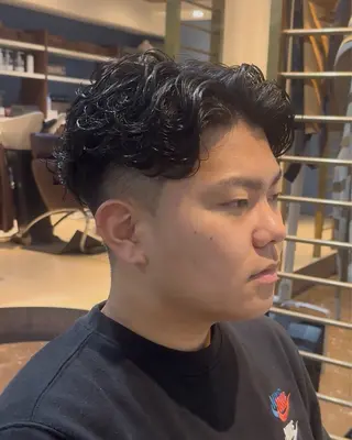 パーマ メンズ 漢眉毛/メンズパーマ /メッシュ/ヒロヤのヘアスタイル