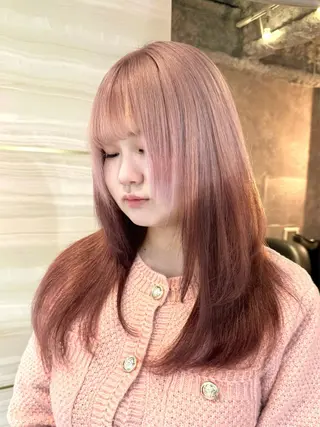 セミロング 🌱巴結生🌿大宮 ☁️ミルクティーのヘアスタイル