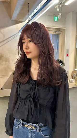 セミロング カラー じゅわっと暖色カラー 🍊Moemiのヘアスタイル