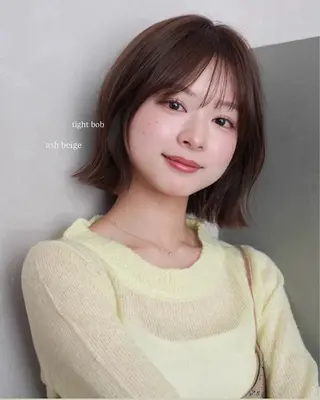 カラー saki‪🌱‬♡ /ボブ/透明感カラーのヘアスタイル