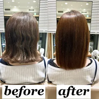 ミディアム カラー パーマ 新宿✨顔周りカット 韓国ヘア/坂本亜裟海のヘアスタイル