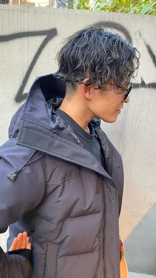 ショート パーマ メンズ 原宿↔︎浦和　美容師 折笠　亮のヘアスタイル
