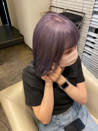 ミディアム カラー 【完全個室】髪質改善 暖色カラー/山崎唯奈のヘアスタイル