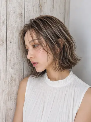 ミディアム hair＆life 9’sのヘアスタイル
