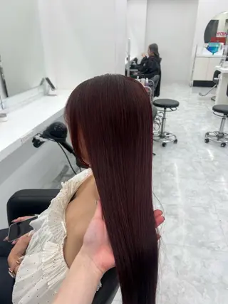 セミロング カラー 💖似合わせカラー レイヤー💖縮毛矯正のヘアスタイル