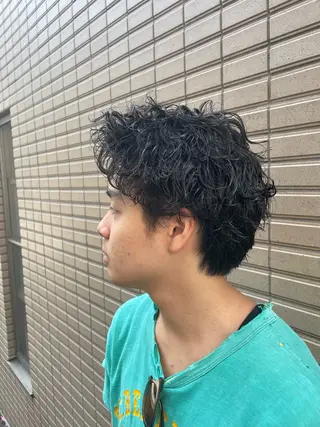 ミディアム パーマ メンズ SHUN メンズパーマのヘアスタイル