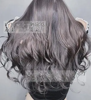 ロング カラー パーマ ヘアアレンジ メンズ キッズ ネイル マツエク・マツパ 新宿駅近♡友達とOK 🦋W -ワット -のヘアスタイル