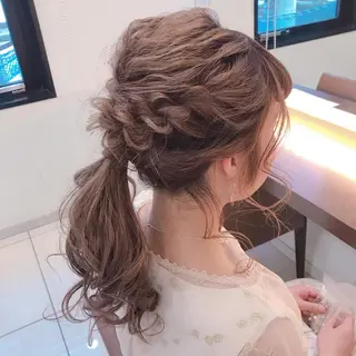 ロング カラー ヘアアレンジ シールエクステ✨️韓 国羽エクステ🪽和希のヘアスタイル