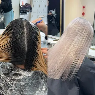 ロング カラー ヘアアレンジ 【🥀履歴修正🥀】 ハイトーン職人/拓真のヘアスタイル