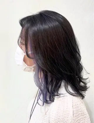 セミロング カラー 髪質改善縮毛矯正 💎TOMOのヘアスタイル