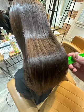 セミロング パーマ 縮毛矯正/ ✨艶髪/芦川優磨のヘアスタイル
