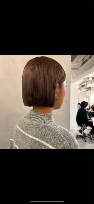 ショート カラー 切りっぱなしBOB 職人💜Anzuのヘアスタイル