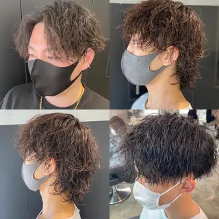 ミディアム パーマ ヘアアレンジ メンズ Rene'所属・当日予約⭕️ JUNYAのヘアスタイル